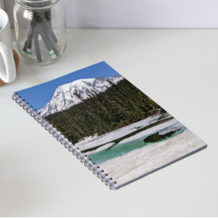 Mount Rainier and Frozen Lake Landscape Notebook