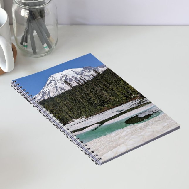 Mount Rainier and Frozen Lake Landscape Notebook (In Situ)