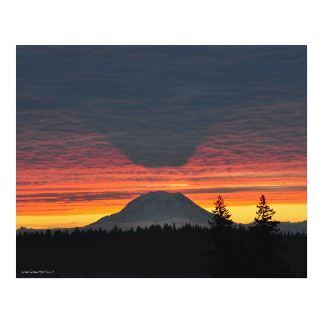 Mount Rainier and its Shadow in Large Format Photo Print (Front)