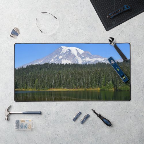 Mount Rainier and Lake Landscape Desk Mat