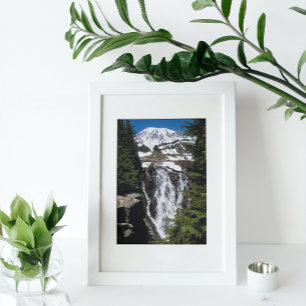 Mount Rainier and Myrtle Falls Photo Print