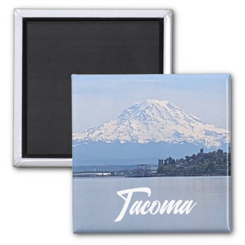 Mount Rainier and Puget Sound Tacoma Magnet