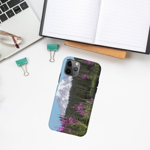Mount Rainier and Wildflowers Scenic Landscape iPhone 11 Pro Case