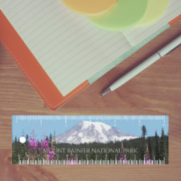 Mount Rainier and Wildflowers Scenic Landscape Ruler