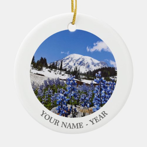 Mount Rainier at Paradise Point Ceramic Ornament