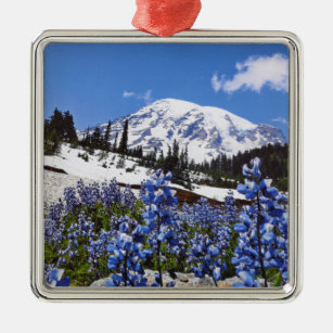 Mount Rainier at Paradise Point Metal Ornament