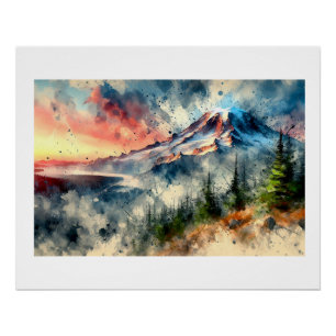 Mount Rainier at Sunrise, Poster