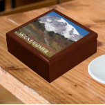 Mount Rainier Autumn Color Landscape Gift Box<br><div class="desc">Store trinkets,  jewelry and other small keepsakes in this wooden gift box with ceramic tile that features a scenic photo image of a magnificent view of Mount Rainier during the colorful autumn season in Mount Rainier National Park,  Washington. Select your gift box size and color.</div>