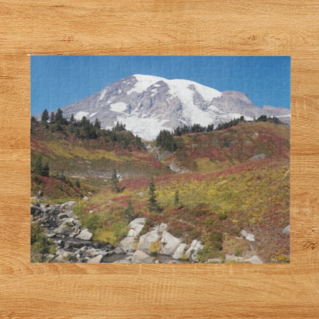 Mount Rainier Autumn Color Landscape Jigsaw Puzzle (In Situ)