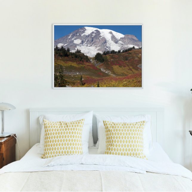 Mount Rainier Autumn Color Photo Print (In Situ Framed)