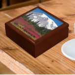 Mount Rainier Autumn Landscape Jewelry Box<br><div class="desc">Store trinkets,  jewelry and other small keepsakes in this wooden gift box with ceramic tile that features scenic photo image of a magnificent view of Mount Rainier bathed in autumn colors in the national park. Select your gift box size and color.</div>