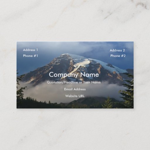 Customizable Mount Rainier business card