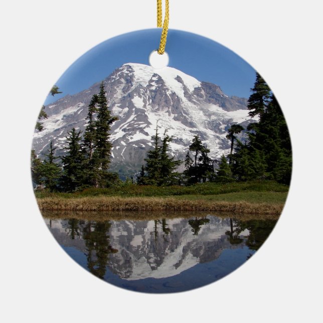 Mount Rainier Ceramic Ornament (Front)