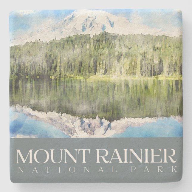 Mount Rainier Coaster, National Park Stone Coaster (Front)