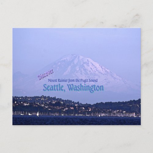 Mount Rainier from the Puget Sound Postcard