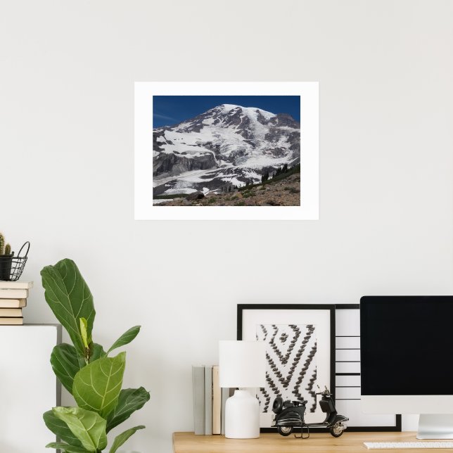 Mount Rainier Glacier Vista Landscape Poster (Home Office)