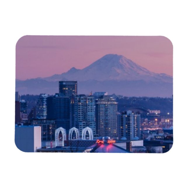 Mount Rainier in the background. Magnet (Horizontal)