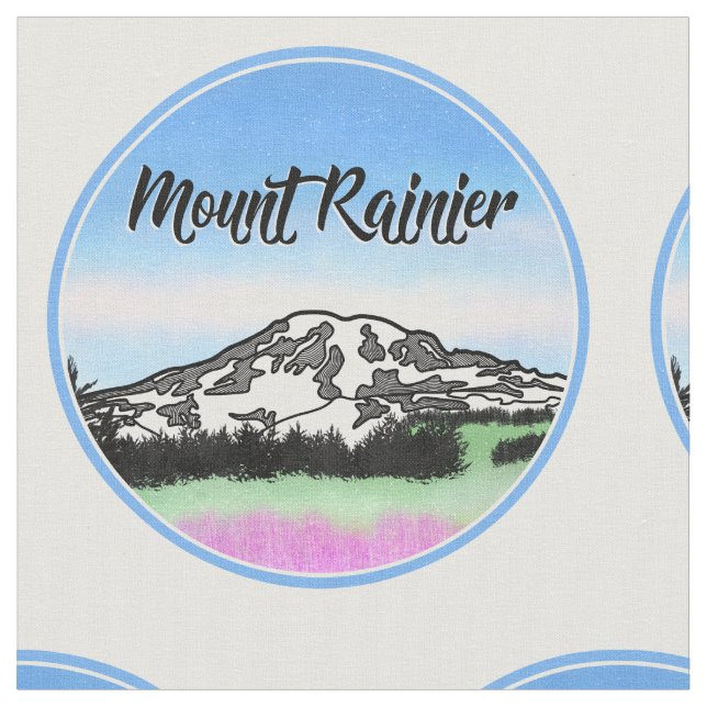 Mount Rainier Jackson Hole Fabric (Close Up)