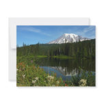 Mount Rainier Lake Reflection with Wildflowers