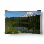 Mount Rainier Lake Reflection with Wildflowers Accessory Pouch