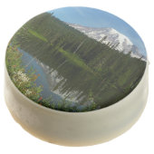Mount Rainier Lake Reflection with Wildflowers Chocolate Covered Oreo (Angled)