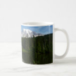 Mount Rainier Lake Reflection with Wildflowers Coffee Mug