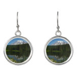 Mount Rainier Lake Reflection with Wildflowers Earrings