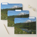 Mount Rainier Lake Reflection with Wildflowers File Folder