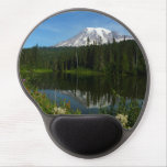 Mount Rainier Lake Reflection with Wildflowers Gel Mouse Pad