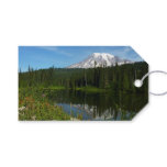 Mount Rainier Lake Reflection with Wildflowers Gift Tags