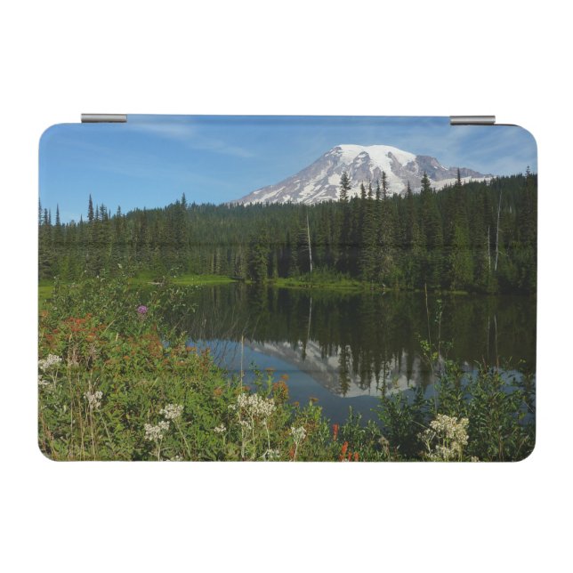 Mount Rainier Lake Reflection with Wildflowers iPad Mini Cover (Horizontal)
