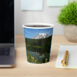 Mount Rainier Lake Reflection with Wildflowers Paper Cups
