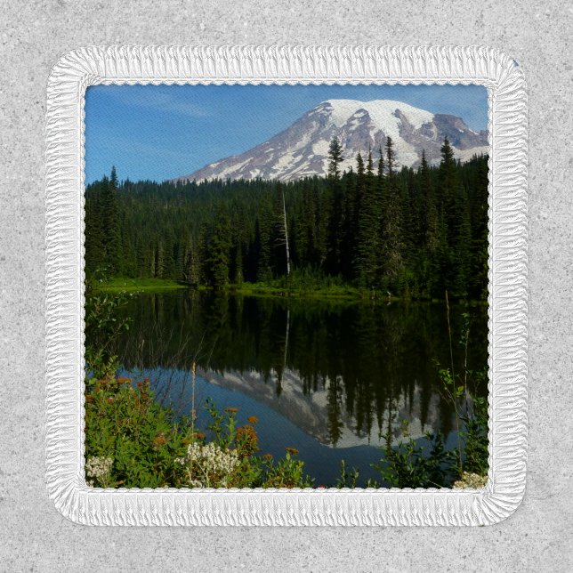Mount Rainier Lake Reflection with Wildflowers Patch (Front)