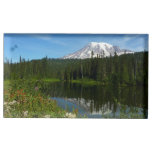 Mount Rainier Lake Reflection with Wildflowers Place Card Holder