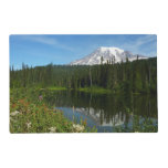 Mount Rainier Lake Reflection with Wildflowers Placemat