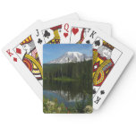 Mount Rainier Lake Reflection with Wildflowers Poker Cards