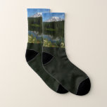 Mount Rainier Lake Reflection with Wildflowers Socks