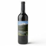 Mount Rainier Lake Reflection with Wildflowers Wine Label