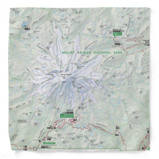 Mount Rainier map bandana (Front)