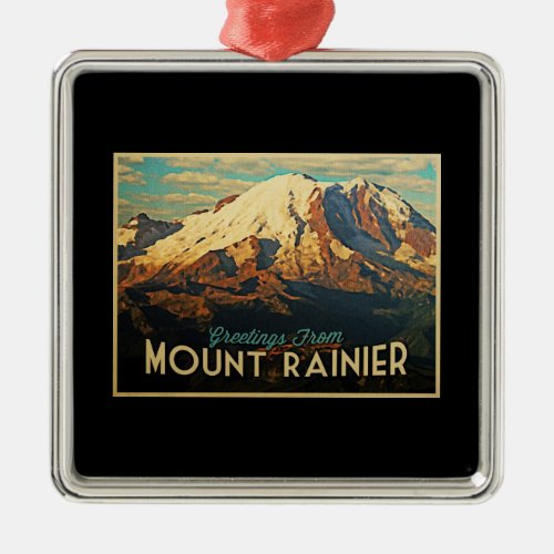 Mount Rainier Metal Ornament