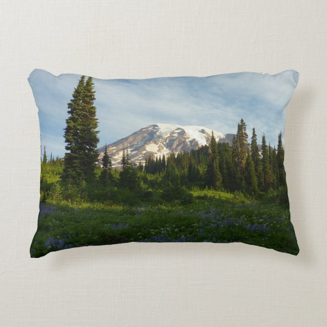 Mount Rainier Morning Light Accent Pillow (Front)