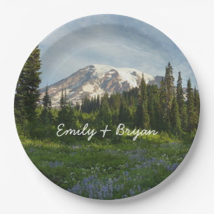 Mount Rainier Morning Light Paper Plates