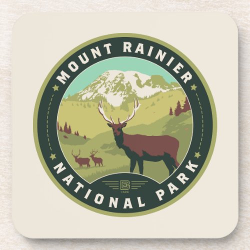 Mount Rainier National Park Beverage Coaster