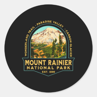 Mount Rainier National Park Classic Round Sticker