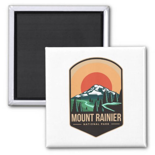 Mount rainier national park emblem patch logo magnet