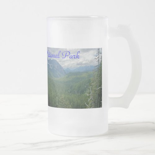 Mount Rainier National Park Frosted Glass Beer Mug