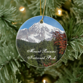 Mount Rainier National Park Holiday Ceramic Ornament