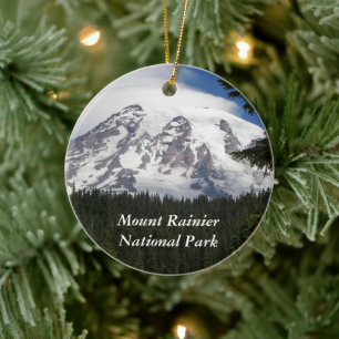Mount Rainier National Park Holiday Ceramic Ornament