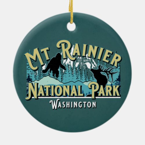 Mount Rainier National Park Holiday Keepsake Ceramic Ornament