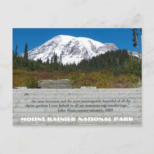 Mount Rainier National Park John Muir Quote Postcard